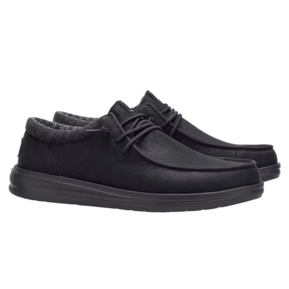 HEYDUDE Men's Paul Classic Black/Black Size 9